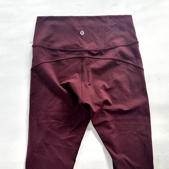Lululemon In Movement 7/8 Tight Size 8 Everlux 25" Dark Adobe Red Gym Workout - Picture 3 of 6